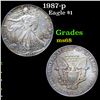 1987-p Silver Eagle Dollar $1 Grades GEM+++ Unc