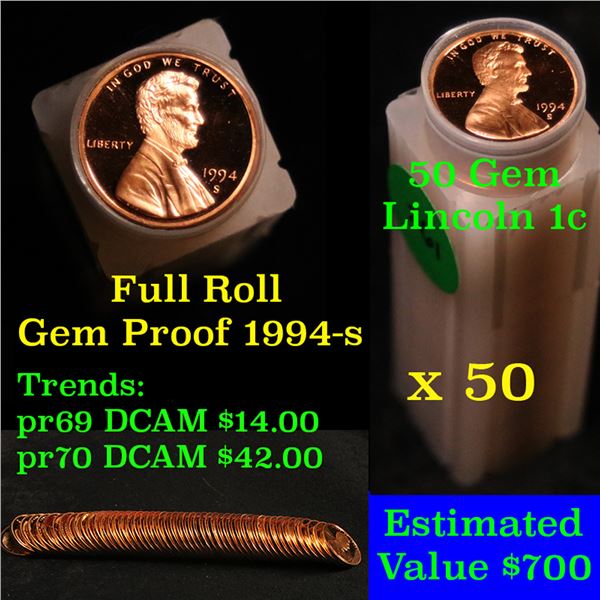 Gem Proof Lincoln 1c roll, 1994-s 50 pcs