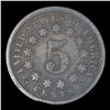 Image 2 : 1867 Rays Shield Nickel 5c Grades vf+