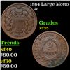 1864 Large Motto Two Cent Piece 2c Grades vf++