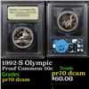 Image 1 : Proof 1992-S Olympic Modern Commem Half Dollar 50c Graded GEM++ Proof Deep Cameo BY USCG