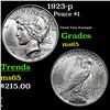 Image 1 : 1923-p Peace Dollar $1 Grades GEM Unc