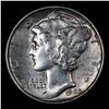Image 2 : 1940-p Mercury Dime 10c Grades GEM Unc
