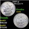 Image 1 : 1897-p Morgan Dollar $1 Grades Select Unc
