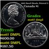 Image 1 : 1965 Small Beads, Pointed 5 Canada Dollar $1 Grades GEM++ DMPL