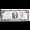 Image 2 : **Star Note** 1963 $2 Red Seal United States Note Grades vf++