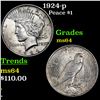 Image 1 : 1924-p Peace Dollar $1 Grades Choice Unc