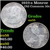 Image 1 : 1923-s Monroe Old Commem Half Dollar 50c Grades Choice AU