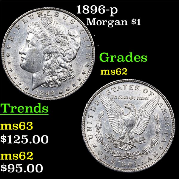 1896-p Morgan Dollar $1 Grades Select Unc