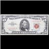 Image 2 : **Star Note** 1963 $5 Red Seal United States Note Grades vf+