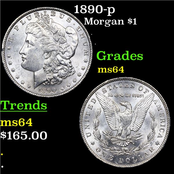 1890-p Morgan Dollar $1 Grades Choice Unc