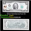 Image 1 : 1976 $2 Federal Reserve Note 1st Day of Issue, with Stamp (New York, NY) Grades Gem CU