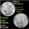 Image 1 : 1889-p Morgan Dollar $1 Grades Choice+ Unc