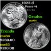 Image 1 : 1922-d Peace Dollar $1 Grades Choice Unc