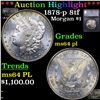 Image 1 : ***Auction Highlight*** 1878-p 8tf Morgan Dollar $1 Graded ms64 pl BY SEGS (fc)