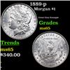 Image 1 : 1889-p Morgan Dollar $1 Grades GEM Unc