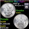 ***Auction Highlight*** 1897-p Morgan Dollar $1 Graded ms65+ By SEGS (fc)