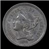 Image 2 : 1873 Open 3 Three Cent Copper Nickel 3cn Grades Unc Details