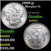 Image 1 : 1889-p Morgan Dollar $1 Grades Choice+ Unc