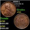 1909-s Lincoln Cent 1c Grades xf