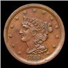 Image 2 : 1855 Braided Hair Half Cent C-1 1/2c Graded ms63+ bn By SEGS