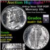 Image 1 : ***Auction Highlight*** 1943-p Mercury Dime Near TOP POP! 10c Graded ms67+ fsb BY SEGS (fc)