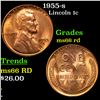 Image 1 : 1955-s Lincoln Cent 1c Grades GEM+ Unc RD