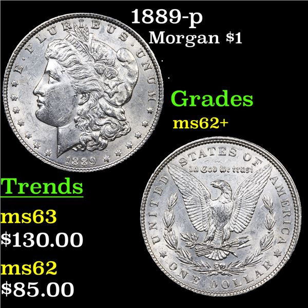 1889-p Morgan Dollar $1 Grades Select Unc