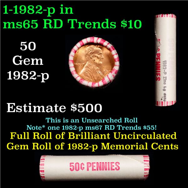 Shotgun Lincoln 1c roll, 1982-p 50 pcs Brandt Wrapper.