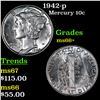 Image 1 : 1942-p Mercury Dime 10c Grades GEM++ Unc