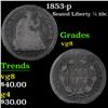 Image 1 : 1853-p Seated Liberty Half Dime 1/2 10c Grades vg, very good