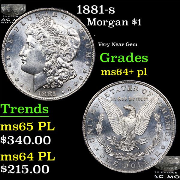 1881-s Morgan Dollar $1 Grades Choice Unc+ PL