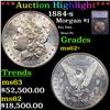 ***Auction Highlight*** 1884-s Morgan Dollar $1 Graded ms62+ BY SEGS (fc)