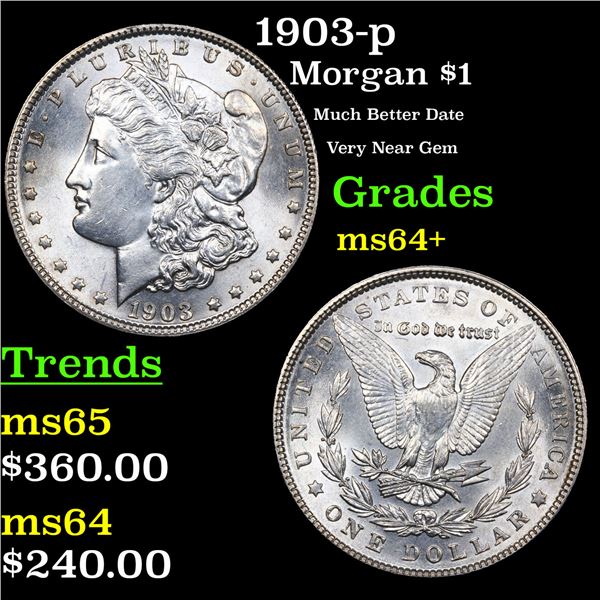 1903-p Morgan Dollar $1 Grades Choice+ Unc