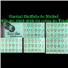 Image 1 : Partial Buffalo 5c Nickel Album, 1913-1938 54 coins in Total