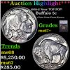 Image 1 : ***Auction Highlight*** 1938-d Buffalo Nickel Near TOP POP! 5c Graded ms67+ BY SEGS (fc)