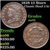 1828 13 Stars Classic Head half cent 1/2c Grades Select AU