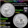 ***Auction Highlight*** 1842-p medium date Seated Half Dollar 50c Graded ms63 By SEGS (fc)