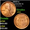 1912-s Lincoln Cent 1c Grades vf+