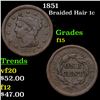 1851 Braided Hair Large Cent 1c Grades f+