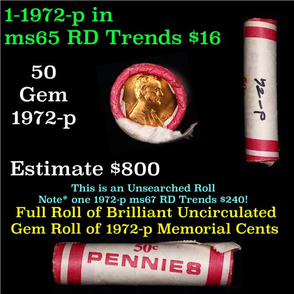 Shotgun Lincoln 1c roll, 1972-p 50 pcs steel strong