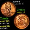 1956-d Lincoln Cent 1c Grades GEM++ RD