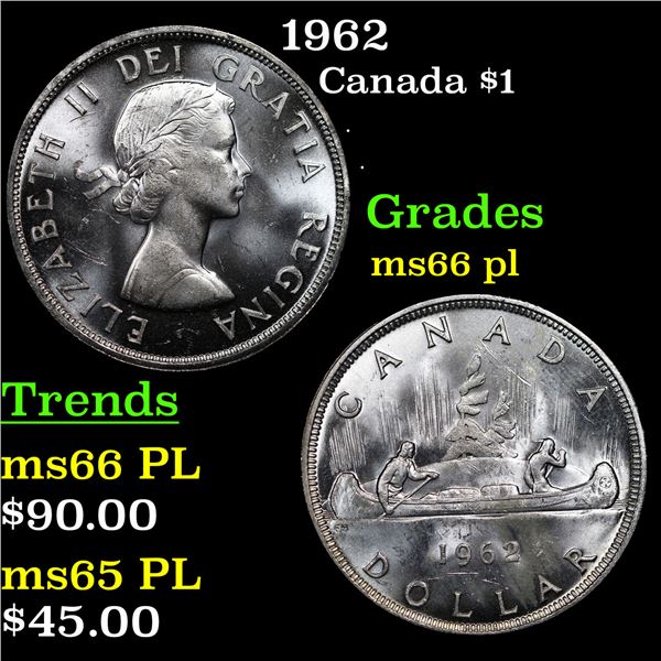 1962 Canada Dollar $1 Grades GEM+ UNC PL