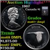 ***Auction Highlight*** 1967 Canada Dollar $1 Graded ms67+ dmpl By SEGS (fc)