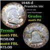 1948-d Franklin Half Dollar 50c Grades GEM FBL