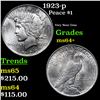 Image 1 : 1923-p Peace Dollar $1 Grades Choice+ Unc