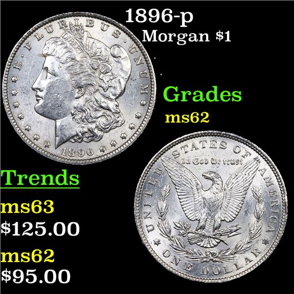 1896-p Morgan Dollar $1 Grades Select Unc