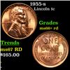 1955-s Lincoln Cent 1c Grades GEM++ RD