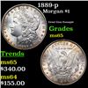 1889-p Morgan Dollar $1 Grades GEM Unc