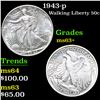 Image 1 : 1943-p Walking Liberty Half Dollar 50c Grades Select+ Unc